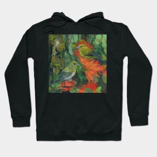 Anianiau with Orange Ohia Hoodie